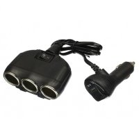 Разветвитель прикуривателя OLESSON 1634 3 гнезда+USB