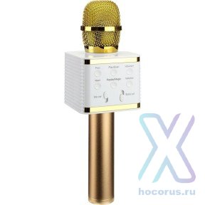Микрофон для караоке c Bluetooth колонкой V7 (мятая упаковка) оптом