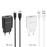 Зарядное устройство BOROFONE BA20A Sharp USB + Кабель USB-Type-C, 2.1A, черный 6931474702142 (МСК) оптом