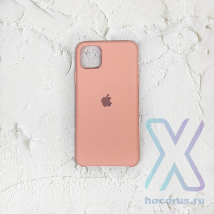 Silicone Case iPhone 11 Pro розовый Накладка силиконовая под оригинал "с логотипом" закрытая 00-00047055 (МСК) оптом