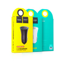 Автомобильное зарядное устройство HOCO UC204, 2*USB, 2.4A, черный 6957531017295 (МСК)