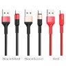 Кабель USB HOCO X26 Xpress, USB - MicroUSB, 2А, 1 м, черный+красный 6957531080220 (МСК) оптом