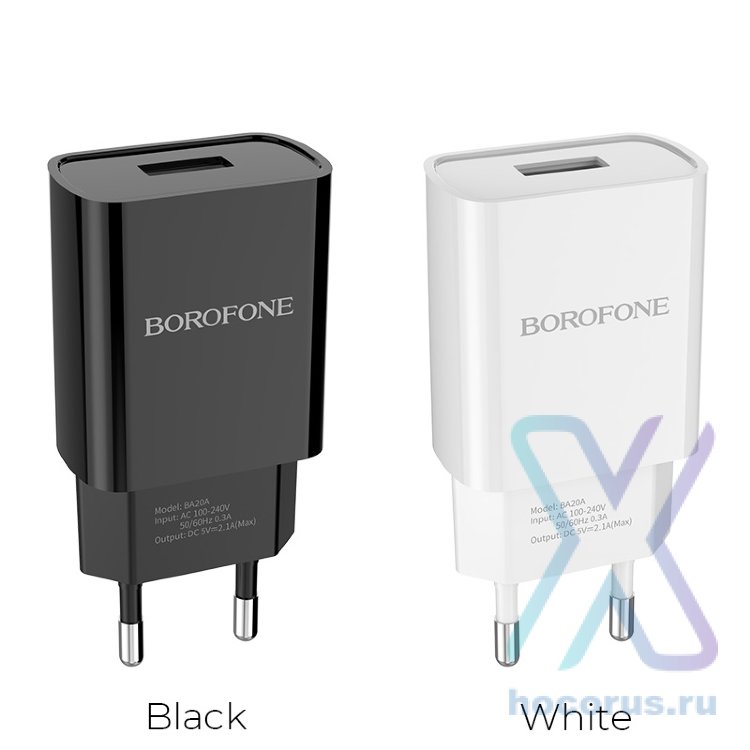 Зарядное устройство BOROFONE BA20A Sharp USB, 2A, черный 6931474702081 (МСК) оптом
