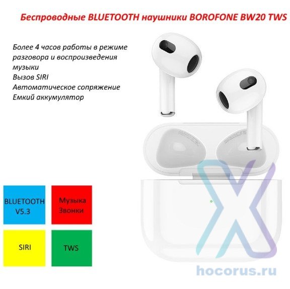 Bluetooth - гарнитура Borofone BW20 White оптом