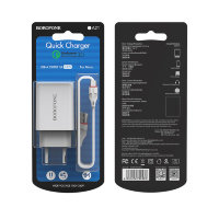 Зарядное устройство BOROFONE BA21A Long journey USB + Кабель USB-Micro, 3A, белый 6931474702470 (МСК)