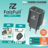 (МСК) CЗУ + кабель C-C FaizFull FC148 USB-A 25W, USB-C 25W Turbo Charge (Нейлоновый кабель) R54030  оптом