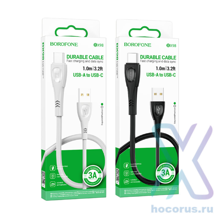 Кабель USB - Type-C BOROFONE BX98  1 m силиконовый Gray оптом