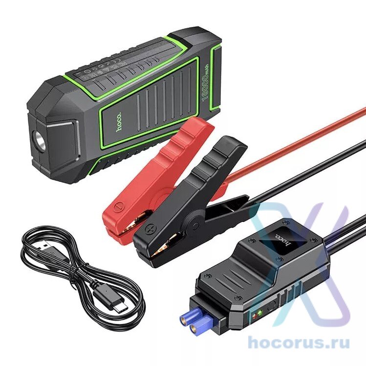Аварийный пусковой аккумулятор HOCO QS1 10000mAh чёрный 00-00007315 (МСК) оптом