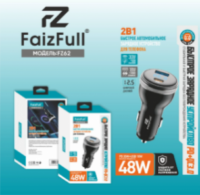 Автомобильное зарядное устройство FaizFull FZ62 (2В1) 48W USB-A 18W, PD 30W, с вольтметром