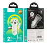 Автомобильное зарядное устройство HOCO Z40 3.4A 2USB + кабель iPhone/iPad White оптом