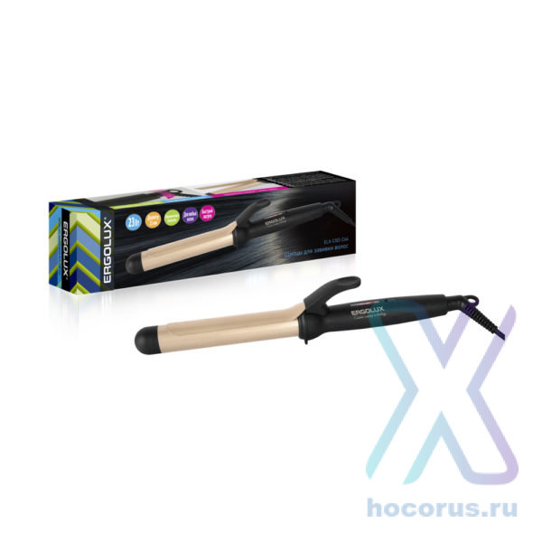 Щипцы для завивки волос ERGOLUX ELX-CI02-C64 с керамич.покр, черный/золото, d=25мм, 23W 220V 2060 оптом