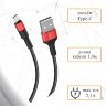 Кабель USB HOCO X26 Xpress, USB - Type-C, 2А, 1 м, черный+красный 6957531080251 (МСК) оптом