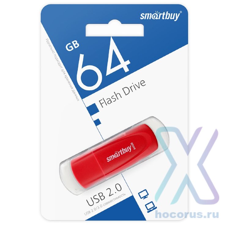 Флеш-накопитель 64 Gb Smartbuy Scout Red оптом