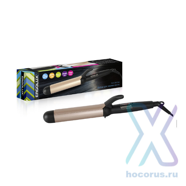 Щипцы для завивки волос ERGOLUX ELX-CI03-C64 с керамич.покр, черный/золото, d=32мм, 23W 220V 2077 оптом