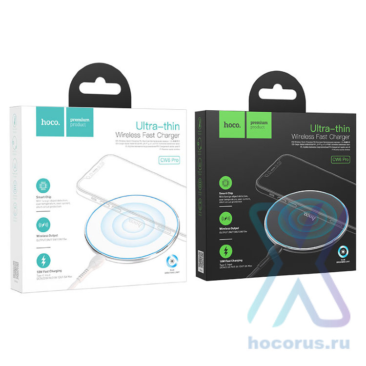 Беспроводное зарядное устройство HOCO CW6 Pro Easy, 2A, белый 6931474755049 (МСК) оптом