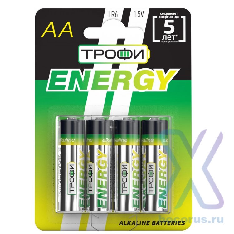 Элемент питания Трофи ENERGY LR6 Bl/4 оптом