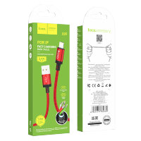Кабель USB HOCO X89 Wind, USB - Lightning, 2.4А, 1 м, красный 6931474784339 (МСК)