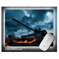 Perfeo Коврик для компьютерной мыши "Tanks", Рис.10 (194*233*3 мм), полипропилен+вспененный пластик