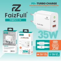 (МСК) CЗУ + кабель PD FaizFull FC154 USB-A 35W, USB-C 35W Turbo Charge (Силиконовый кабель) R54036