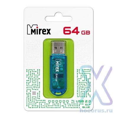Флэш-накопитель 64 Gb MIREX ELF Blue оптом