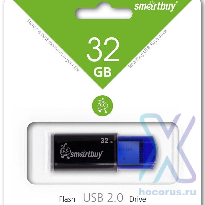 Флеш-накопитель 32 Gb Smartbuy Click Blue (мятая упаковка) оптом