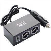 Разветвитель прикуривателя OLESSON 1522 2 гнезда+ USB (мятая упаковка)