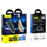 Автомобильное зарядное устройство HOCO Z30A Easy, 2*USB, 3.1A, черный, индикатор 6931474700056 (МСК)