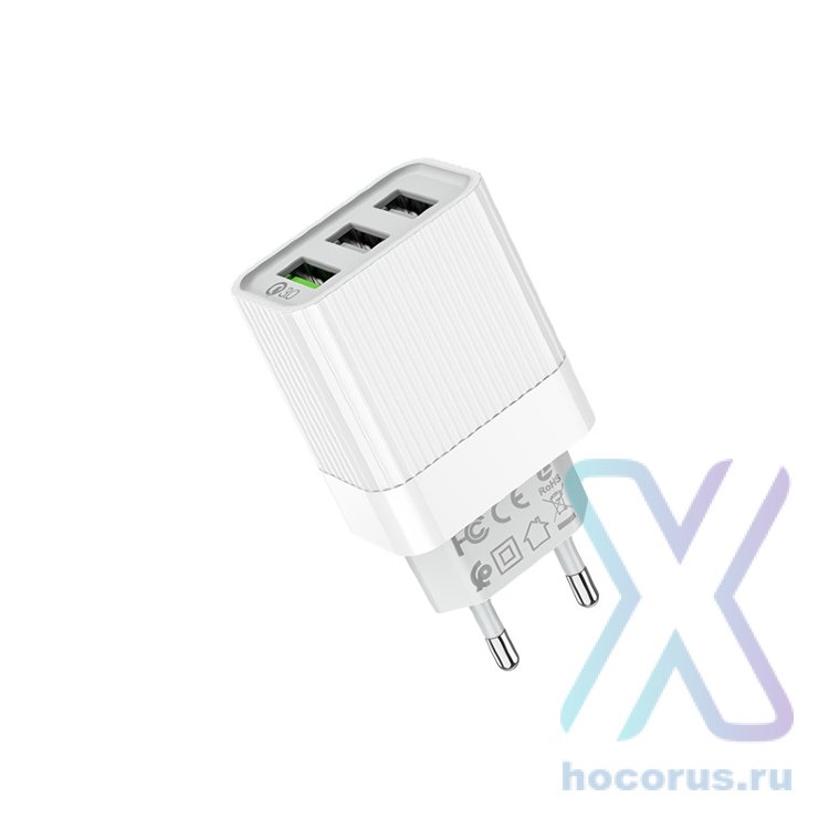 Зарядное устройство BOROFONE BA40A Bountiful 3*USB, 3A, белый 6931474723369 (МСК) оптом