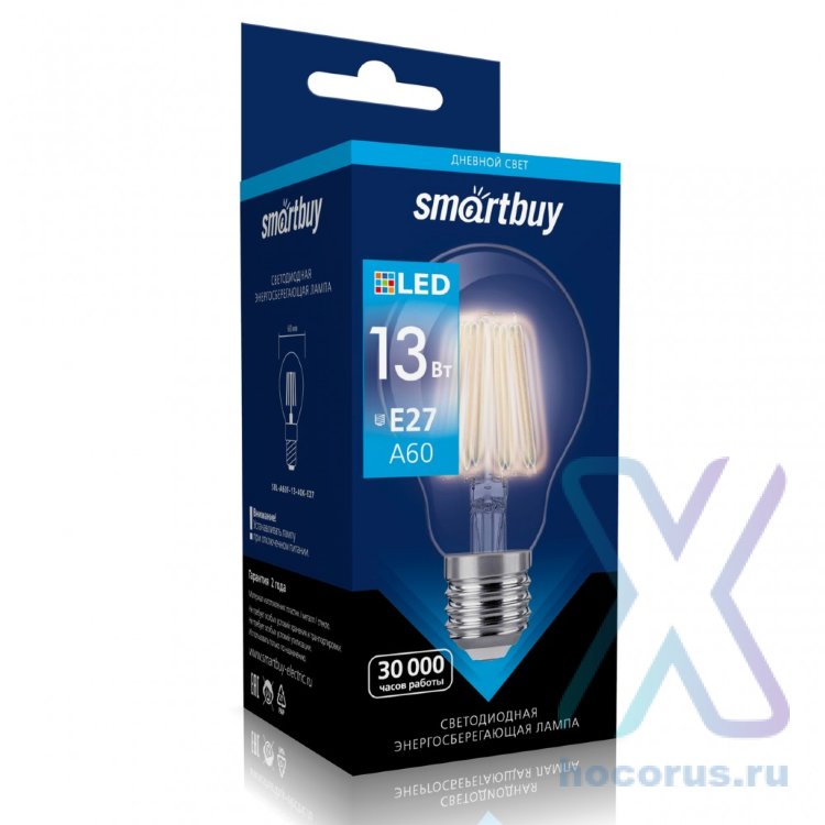 Светодиодная лампа  Smartbuy FIL A-60-13W/4000 E27 дневной свет оптом