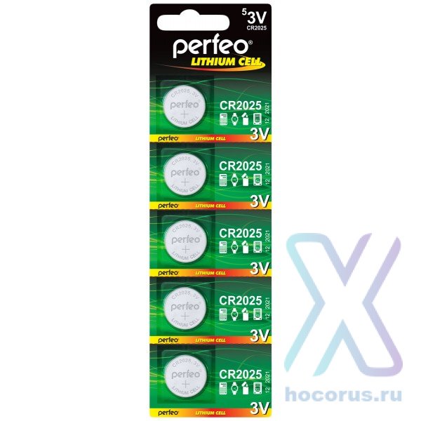 Элемент питания Perfeo CR2025 BL/5 оптом