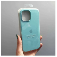 Silicone Case iPhone 12 Pro Max (6.7) бирюзовый Накладка силиконовая под оригинал "с логотипом" закрытая 00-00044136 (МСК)