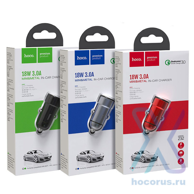 Автомобильное зарядное устройство HOCO Z32 Speed Up, USB, 2A, черный 6931474711540 (МСК) оптом