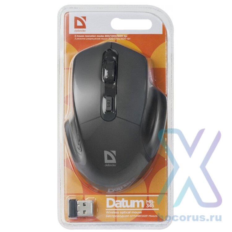 Мышь беспроводная  Defender Datum MB-345 USB Black оптом
