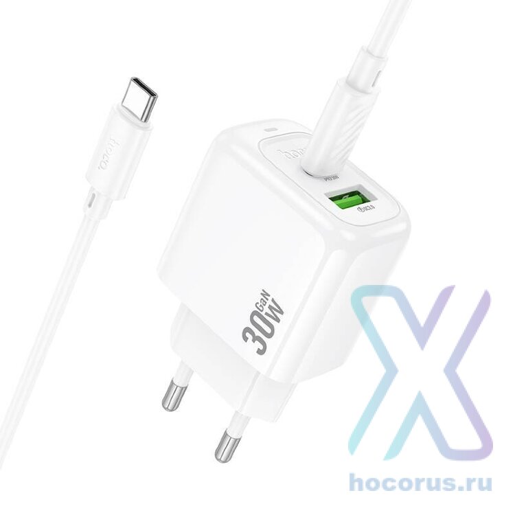 СЗУ HOCO CS55A кабель Type-C Type-C белый 00-00006810 (МСК) оптом
