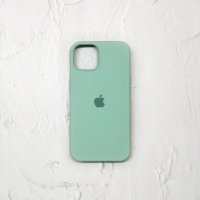 Silicone Case iPhone 12 Pro Max (6.7) бледно-бирюзовый Накладка силиконовая под оригинал "с логотипом" закрытая 00-00047173 (МСК)