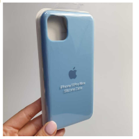Silicone Case iPhone 12 Pro Max (6.7) бледно-голубой Накладка силиконовая под оригинал "с логотипом" закрытая 00-00044707 (МСК)