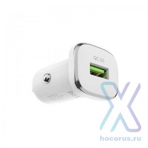 Автомобильное зарядное устройство BOROFONE BZ12A 1USB 18 Вт QC3.0 White (мятая упаковка) оптом