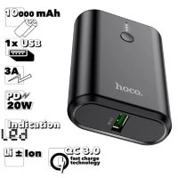 Портативный аккумулятор HOCO Q3 Mayflower, 3A, 10000 мА⋅ч, черный, светодиодный индикатор 6931474742896 (МСК)