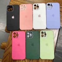 Накладка iPhone 12 Pro Max (6.7) бледно-розовый "имитация стекло" с логотипом и защитой камеры 00-00048768 (МСК)