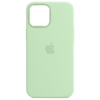 Silicone Case iPhone 12 Pro Max (6.7) бледно-зеленый Накладка силиконовая под оригинал "с логотипом" закрытая 00-00047196 (МСК)