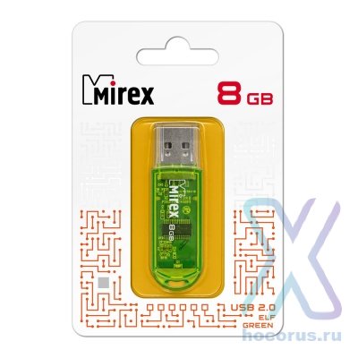 Флэш-накопитель 8 Gb MIREX ELF Green оптом