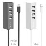 Переходник HOCO HB1, Разветвитель, USB - 4USB, 0.8 м, тусклый, (USB 2:0 - 480 Мбит/с) 6957531038139 (МСК) оптом