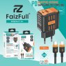 (МСК) CЗУ + кабель PD FaizFull FC184 USB-A 18W, USB-C 20W Быстрая зарядка (Нейлоновый кабель) R54154 оптом