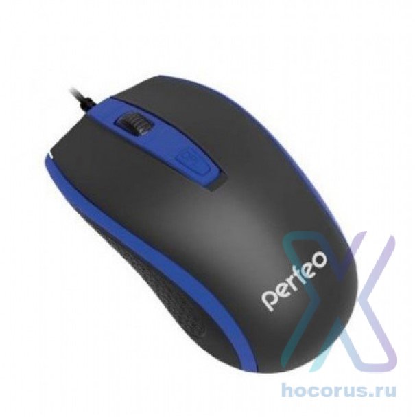 Мышь проводная  Perfeo PF-383-OP-B/BL Profil Black/Blue оптом