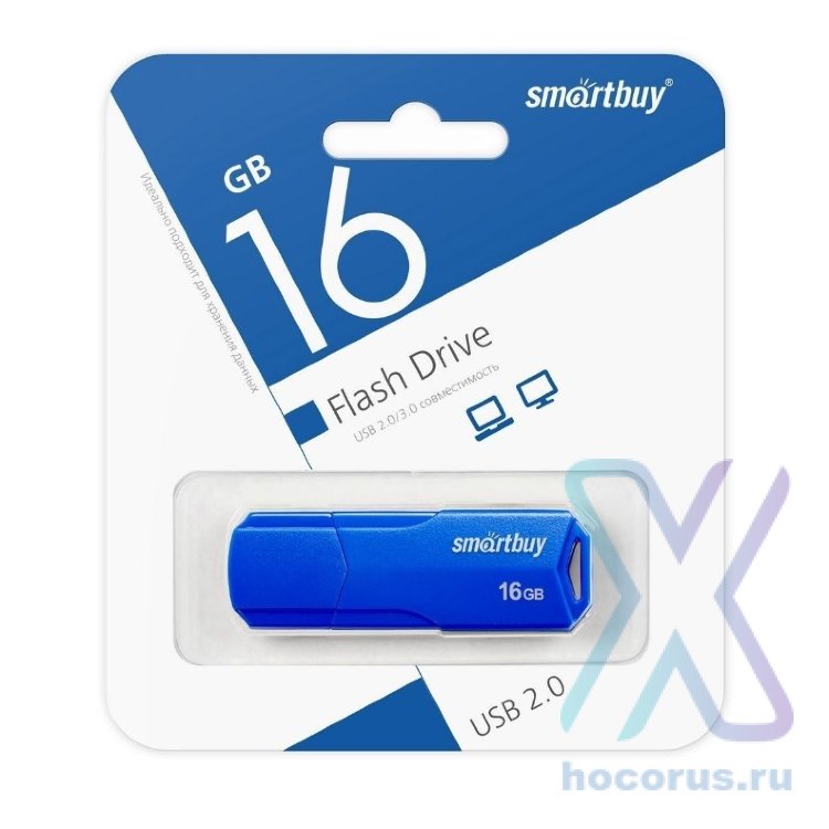 Флеш-накопитель 16 Gb SmartBuy Clue Blue оптом