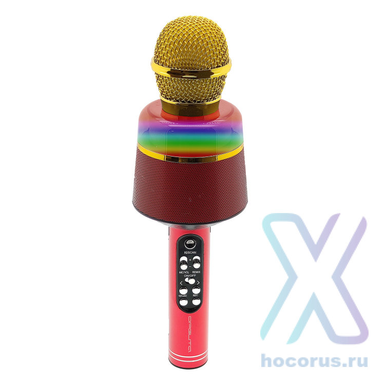 Орбита OT-ERM10 Красный RGB микрофон (Bluetooth, динамики, USB) оптом