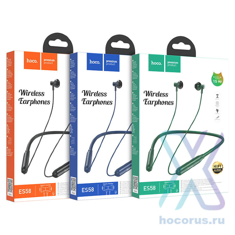 Беспроводные наушники HOCO ES58 Sound tide sports, Bluetooth, 200 мАч, черный 6931474749789 (МСК) оптом