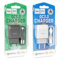 Зарядное устройство HOCO C72Q Glorious USB + Кабель USB-Micro, белый 6931474732538 (МСК)