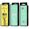 Кабель USB BOROFONE BX17 Enjoy 3-in-1, USB - Lightning+MicroUSB+Type-C, 2.4А, 1 м, черный 6957531099376 (МСК) оптом