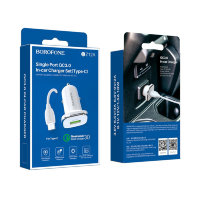 АЗУ BOROFONE BZ12A Lasting, USB + Кабель Type-C, 3A, белый 6931474708700 (МСК)